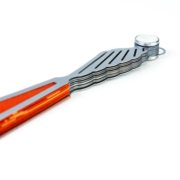 Éventail Éclat du Levant - Soie Orange et Monture Argent